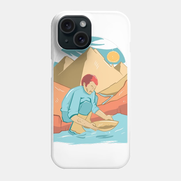 Retro Gold Panning Phone Case by BamBam