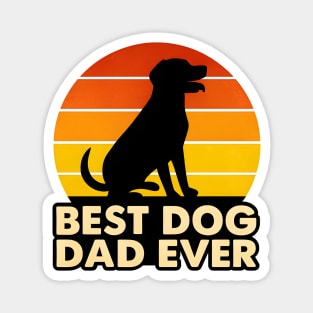Best Dog Dad Ever Retro Sunset Dog Dads Magnet