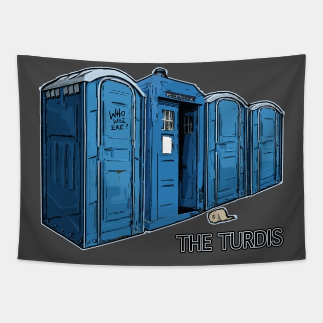 THE TURDIS- Silly rude Funny Sci Fi parody Tapestry by IceTees