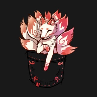 Pocket Cute Kitsune Fox T-Shirt