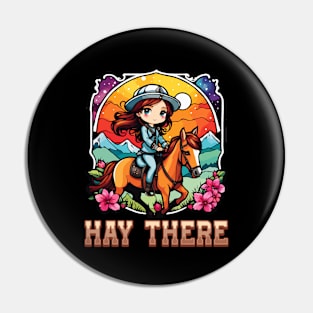 Hay There I Equestrian Pony Horse Lover Pin