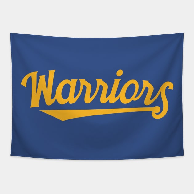 Warriors (yellow swooping text) Tapestry by tropicalteesshop