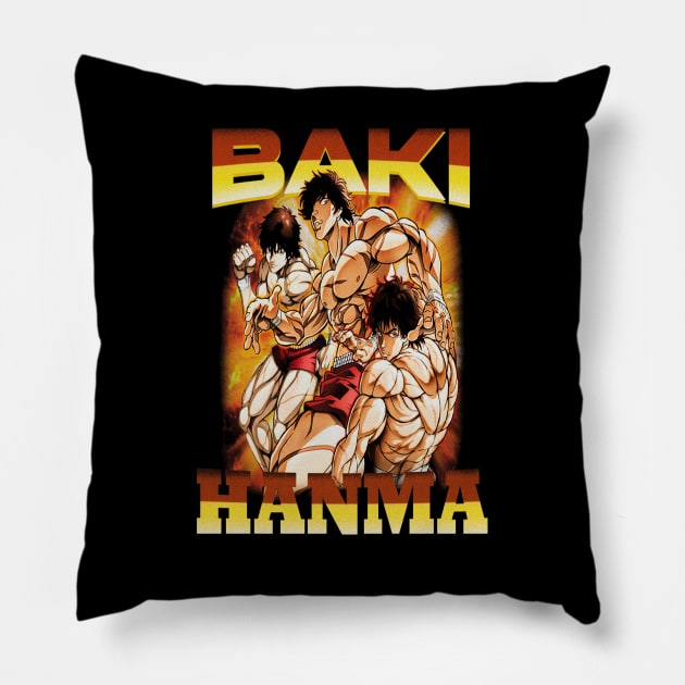 Baki Hanma The Grappler Fanart Pillow by Planet of Tees