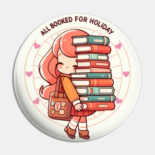 Kawaii Love Booked For Holiday Christmas Pin