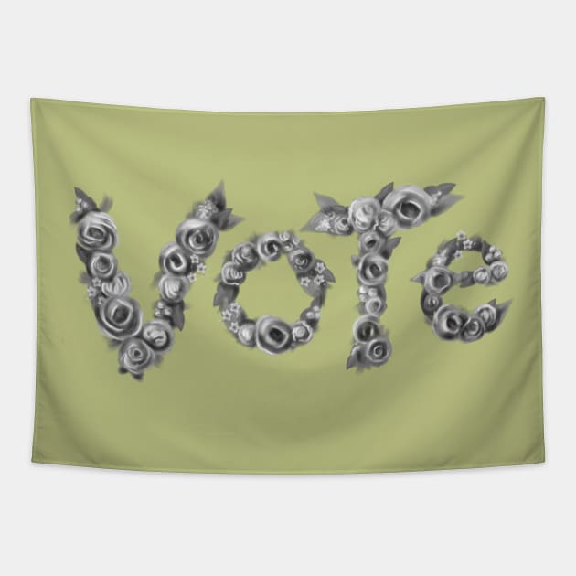 Vote (Black and White) Tapestry by Star Sandwich