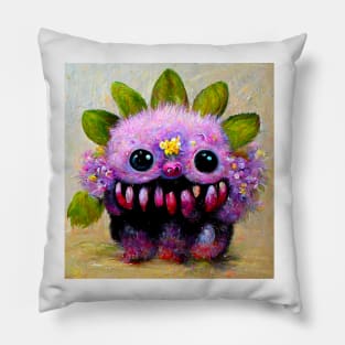 Cute flower monster for gardeners Pillow