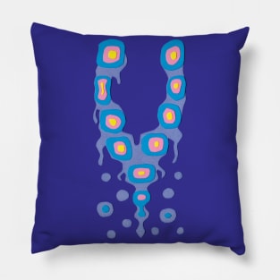 Abstract Papercut Layered Art Drippy Purple V Shape Pillow