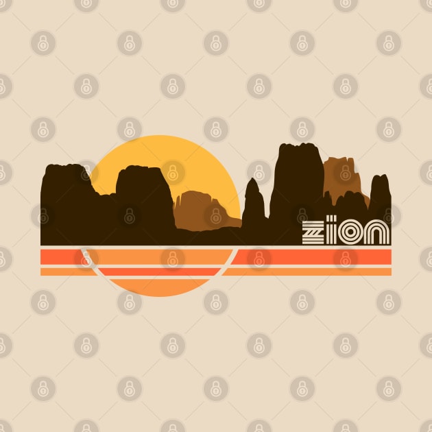 Zion National Park Retro 70s Tourist Souvenir by darklordpug