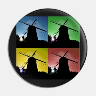 Windmill Silhouettes Pin