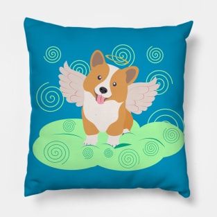 Cornicorg puppy on a cloud Pillow