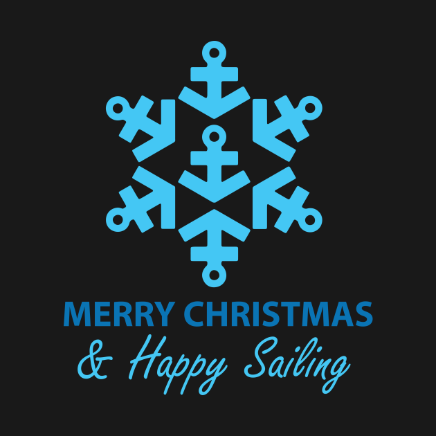 Merry Christmas & Happy Sailing (Anchor Snowflake) Sail TShirt