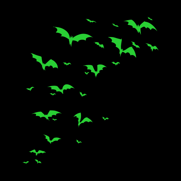 Halloween Green Bats by saradaboru