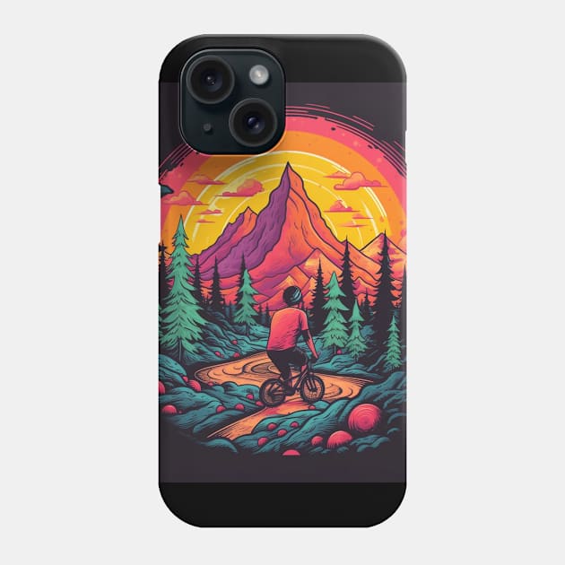 Mountain Biker Phone Case by Sanzida Design