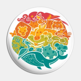 Animal Rainbow Pin