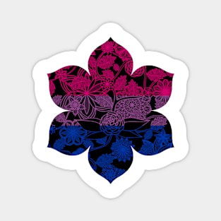 Flight Over Flowers of Fantasy - Bisexual Pride Flag Magnet