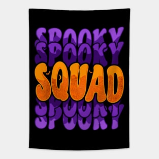 Halloween Matching Family Spooky Typography Purple Orange Tapestry