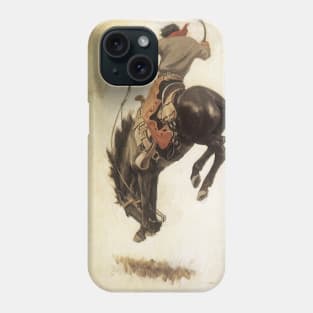 Vintage Cowboy, Bronco Buster Study by NC Wyeth Phone Case