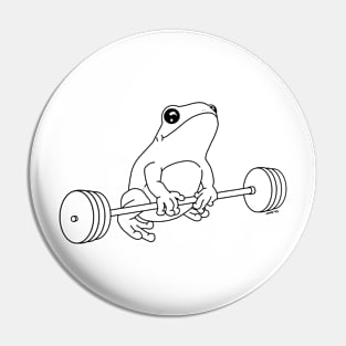 Weight Lifter Frog Pin
