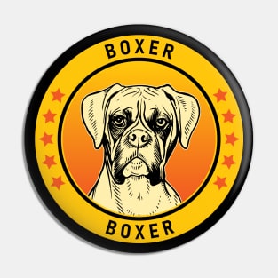 Boxer Dog Portrait Pin