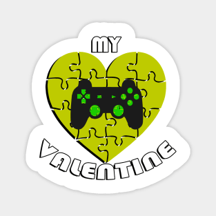 Gamer Valentine's Day Video Game Graphic Heart, My Valentine Funny Gaming Magnet