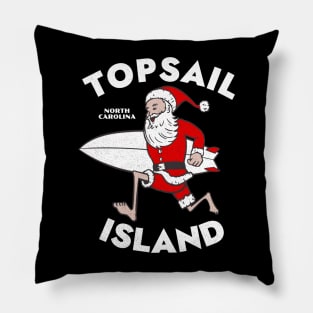 Topsail Beach, NC Christmas Vacationing Skiing Santa Pillow