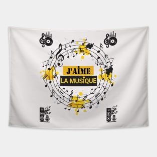 I Love Music In French-J'aime La Musique Tapestry
