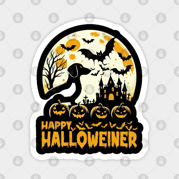 Halloween Dachshund Weenie Wiener Moon Dog Halloweiner Magnet by JessArty