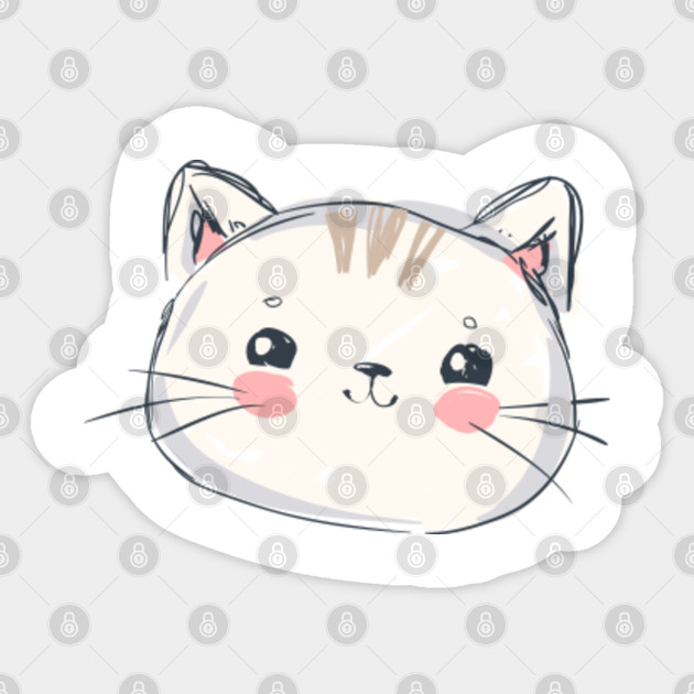 Cute Cat Hand Draw Cute Cats Sticker Teepublic Au
