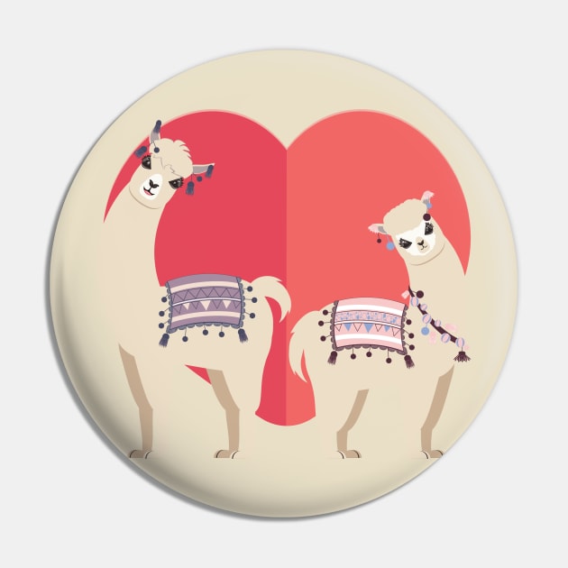 Llama and Alpaca with love Pin by AnnArtshock