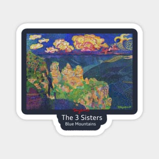 The 3 Sisters, Blue mountains (white text) Magnet