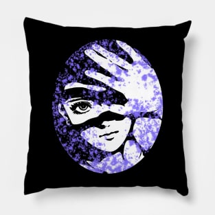 Punk Fashion Style Oval Neon Purple Glowing Girl Pillow