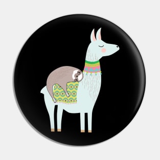 Sloth Ride On A Llama Pin