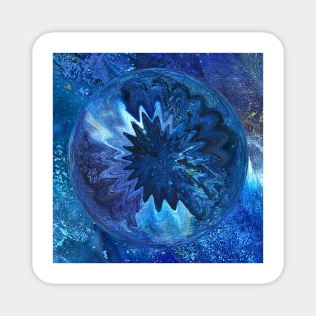 Blue Lapis Watercolor Stone Crystal Magnet by Moon Art