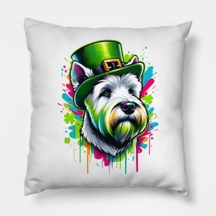 Soft Coated Wheaten Terrier's St Patrick's Day Parade Pillow