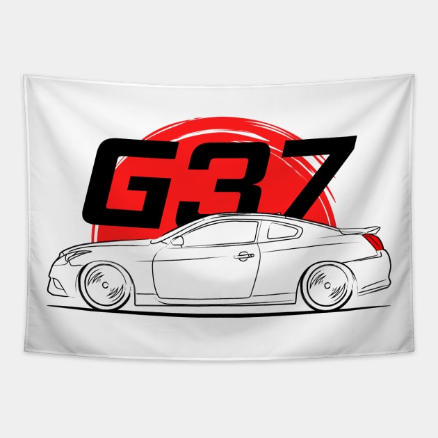 The JDM G37 Coupe Racing Tapestry by GoldenTuners