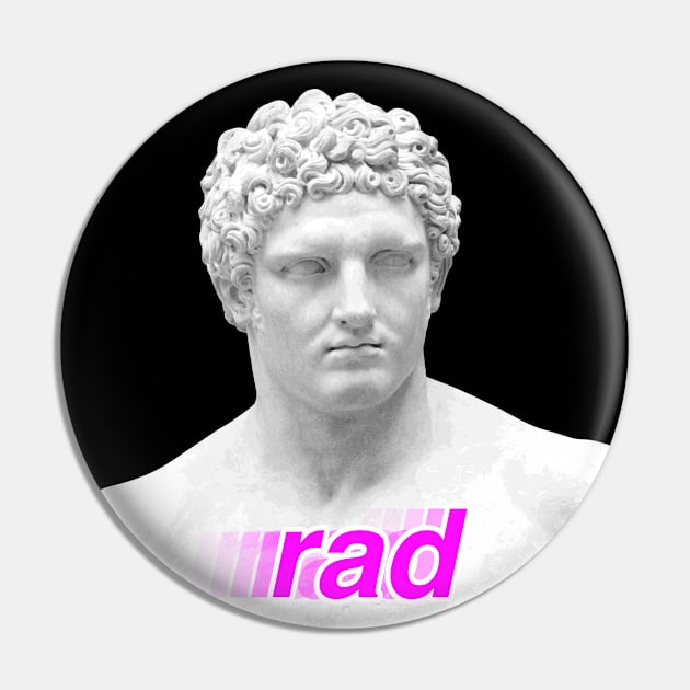 Rad - 90s Aesthetic Greek Bust | Vaporwave Pin by Wizardmode