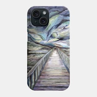 Scandinavian  Cold Winter  Landscape in Surrealism Style Watercolor Phone Case