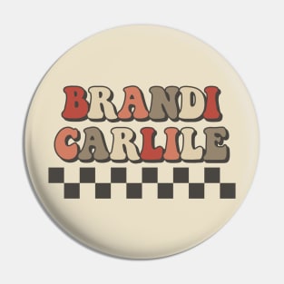 Brandi Carlile Checkered Retro Groovy Style Pin