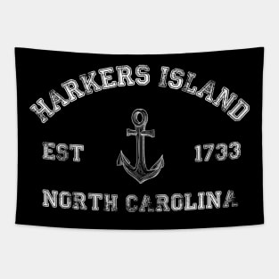 Harkers Island, North Carolina Vintage Nautical Anchor Retro Tapestry