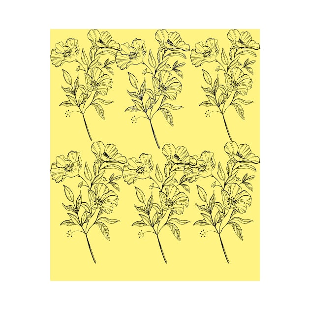 line detail yellow flowers by brahimovic99