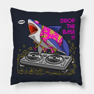 dj shark cartoon comics style character design Pillow