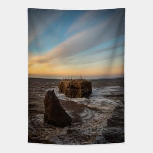 View of Pokeshaw Rock, New Brunswick Canada V1 Tapestry