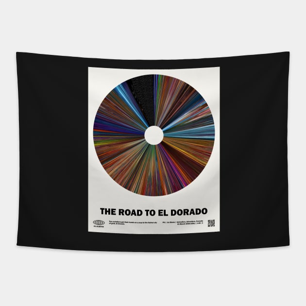 minimal_The Road to El Dorado Warp Barcode Movie Tapestry by silver-light