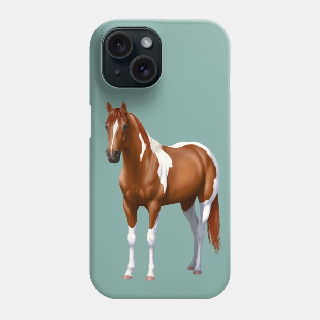 Beautiful Chestnut Pinto Sorrel Paint Quarter Horse Stallion Phone Case by csforest