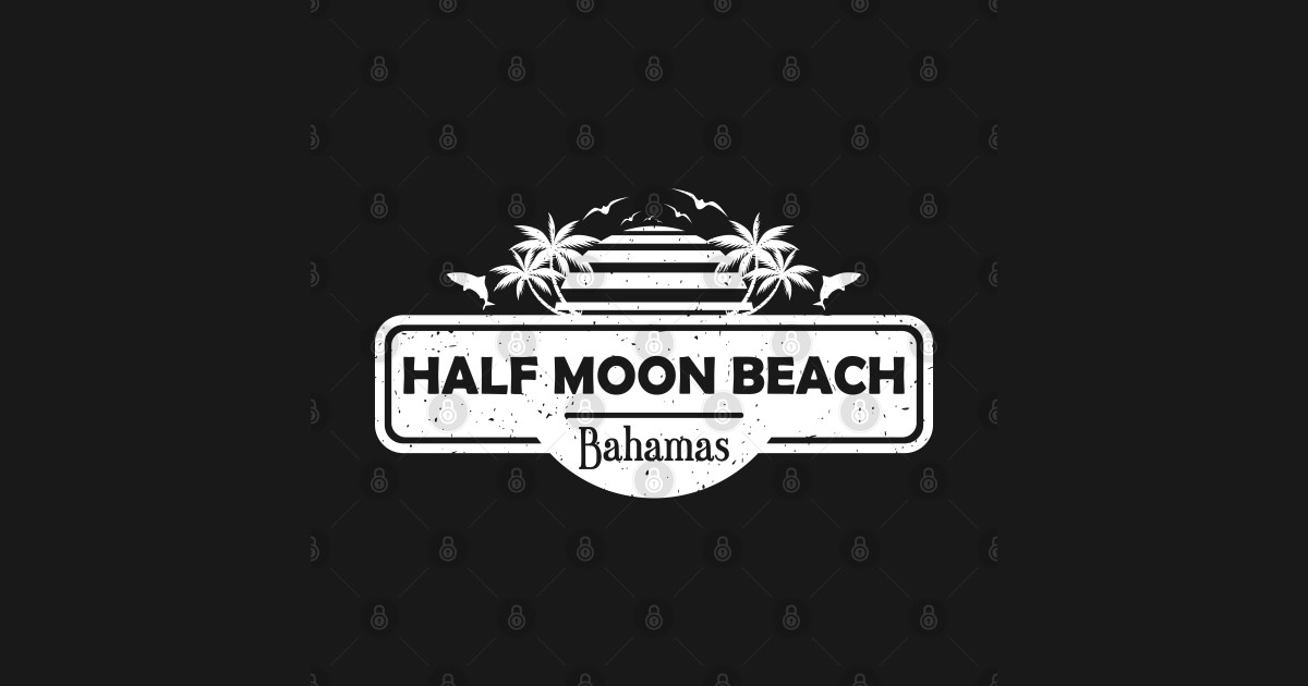Half Moon Beach Bahamas, Palm Trees Sunset Summer Half Moon Beach T