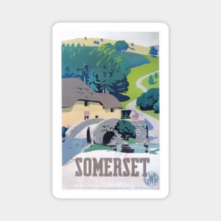 Somerset - GWR - Vintage Railway Travel Poster - 1936 Magnet