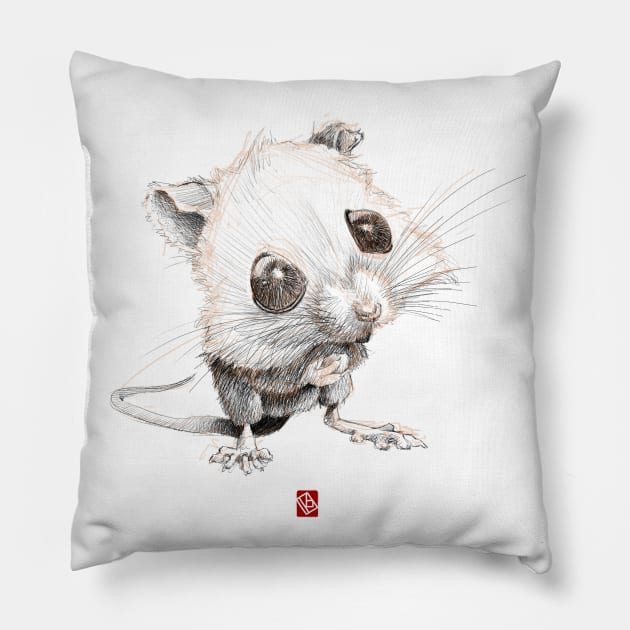 Sketchy Mouse Pillow by Khasis