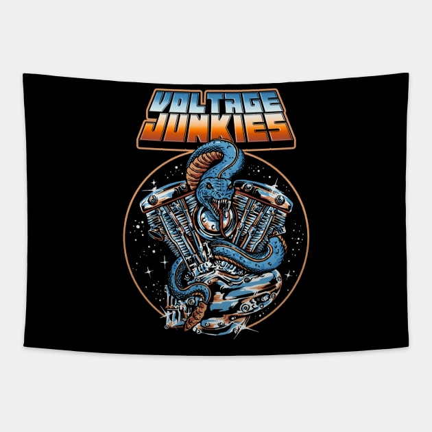 Vintage Motorcycle Tapestry by Voltage Junkies Apparel