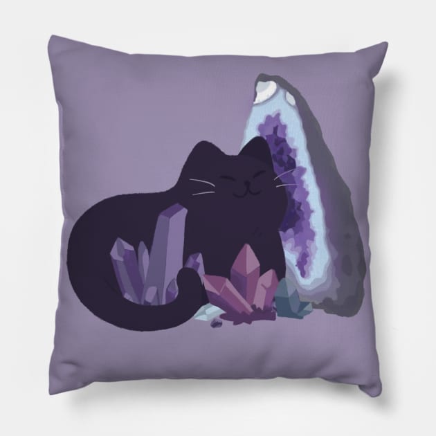 Crystal Cat Pillow by mussyhead