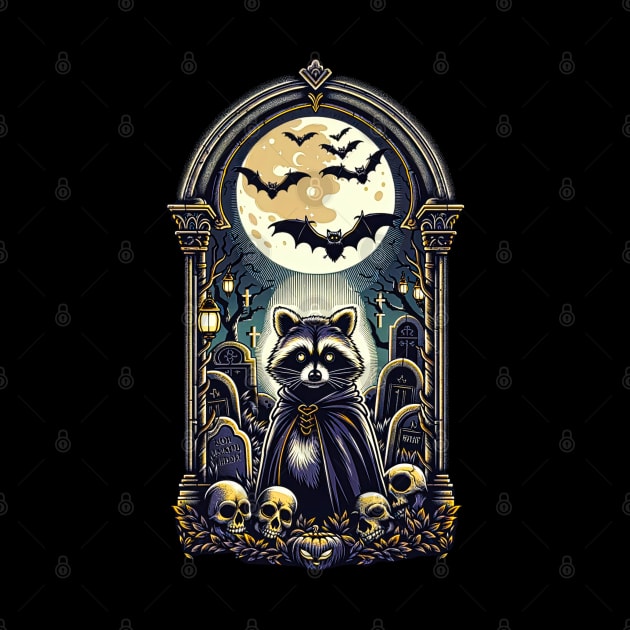 Gothic Raccoon Graveyard Guardian by Penguin-san